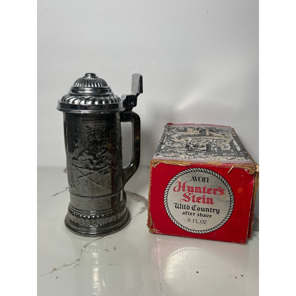 Avon Hunters Stein Wild Country After Shave Vintage Decanter 8oz with Box
